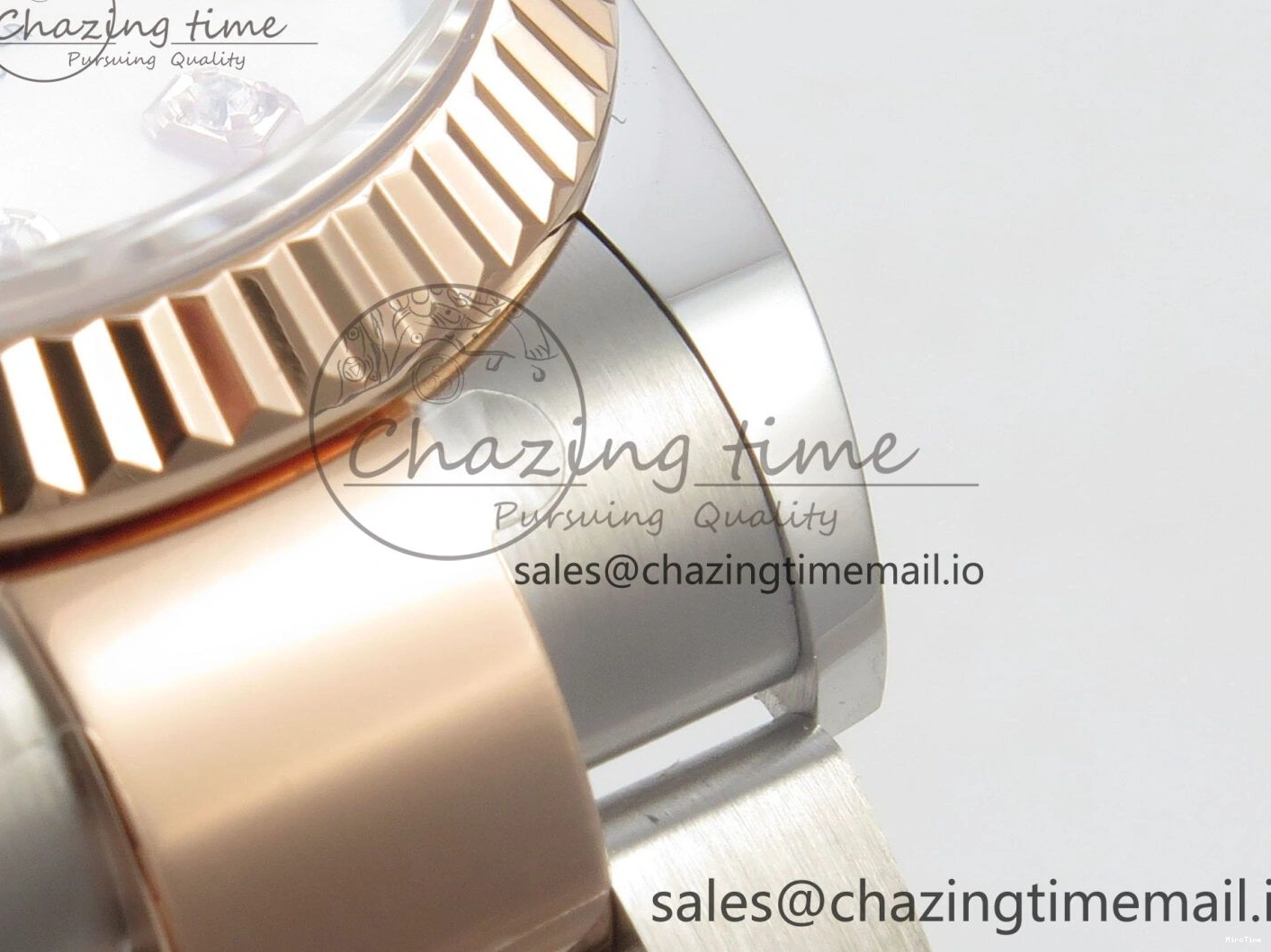 MiroTime 0426 FastDry DateJust 36 SS RG ARF 1:1 Best Edition 904L Steel White MOP Diamonds Dial on Oyster Bracelet SH 57